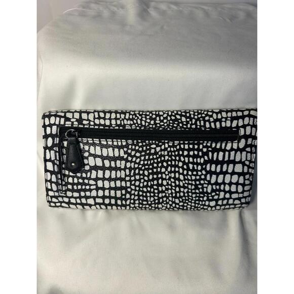 Vera Bradley Black White Snake Pattern Clutch Wallet Wristlet Small Purse NWT - Picture 2 of 3
